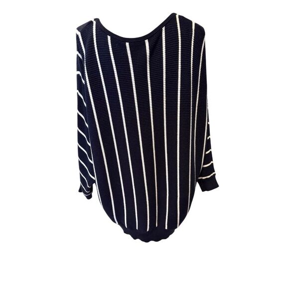 Philosophy Women's 2XL Navy & Cream Striped Dolman Sleeve Sweater - Picture 5 of 9